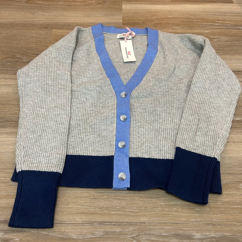 Vineyard Vines- Women’s Blue and Gray Cardigan Sweater